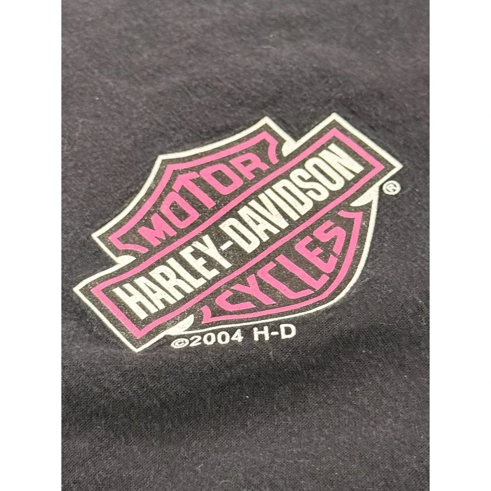 Vintage 2004 Harley Davidson Bandana Black Pink Tribal Bar & Shield Biker Scarf